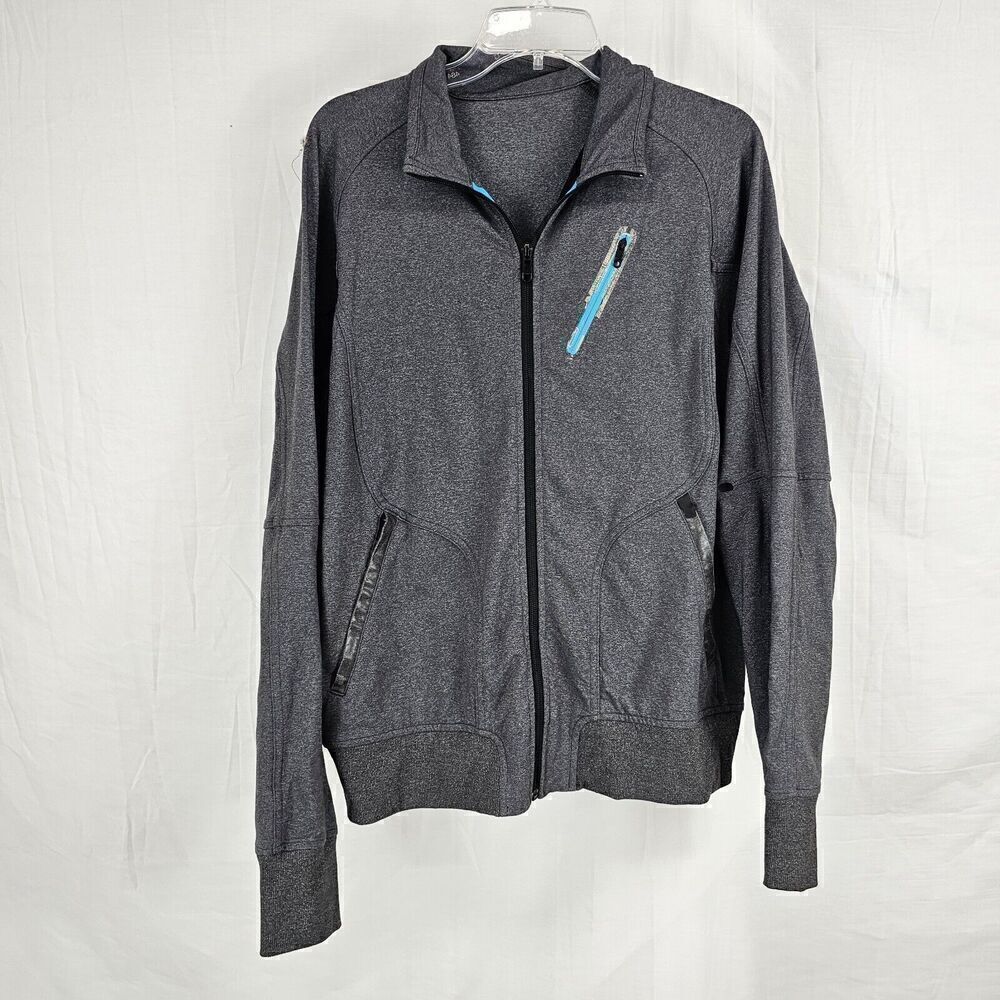 Lululemon Warm up Track Jacket Men's Size Large Gray Full Zip Yoga Workout Run